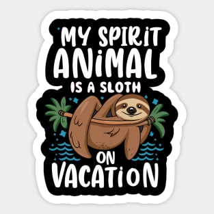 Chill Sloth: Relaxed Vacation Vibes Sticker